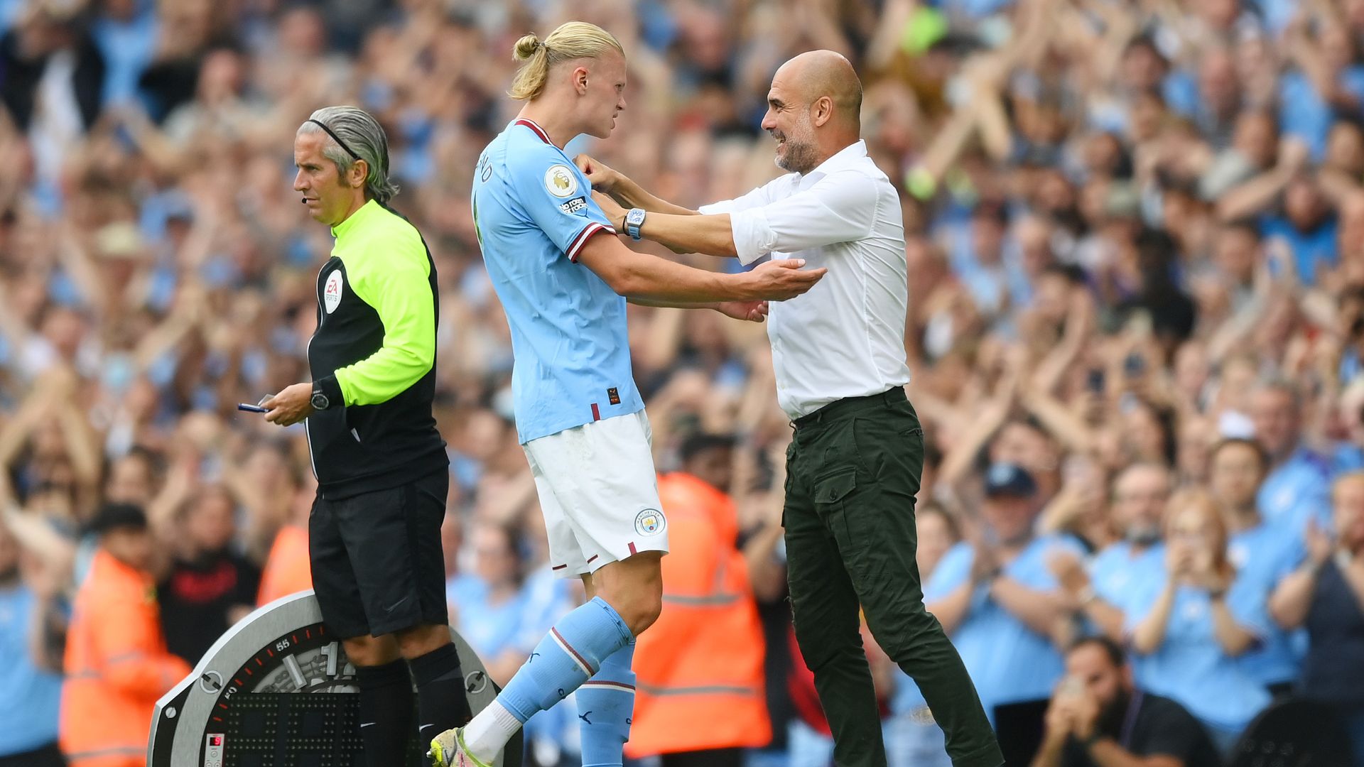 Haaland foi alvo de muitos elogios por Pep Guardiola e também pelo Manchester City; confira detalhes sobre o tema! - GettyImages