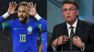 Neymar, da Seleção Brasileira, e Jair Bolsonaro, presidente da República - Getty Images
