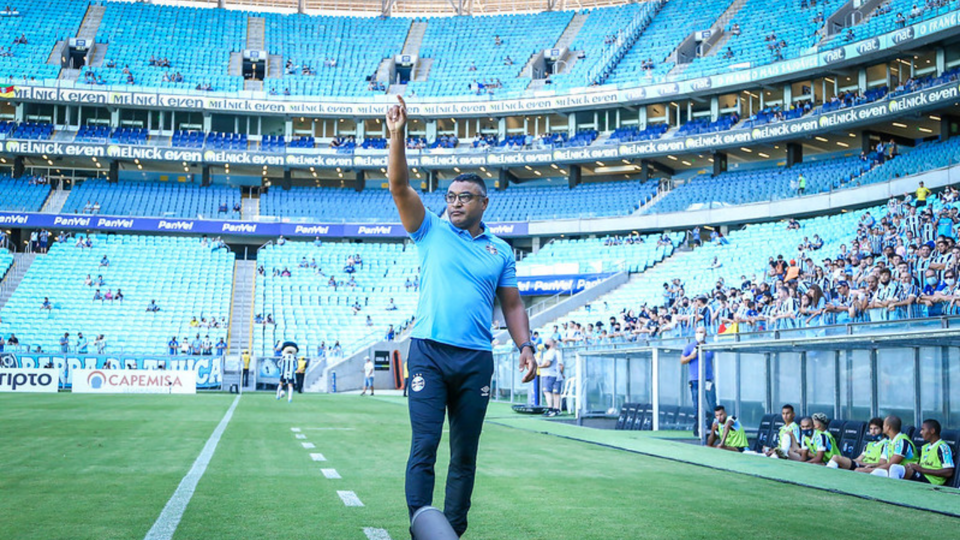 Roger Machado, treinador do Grêmio antes do Gre-Nal - Lucas Uebel / Grêmio FBPA / Flickr