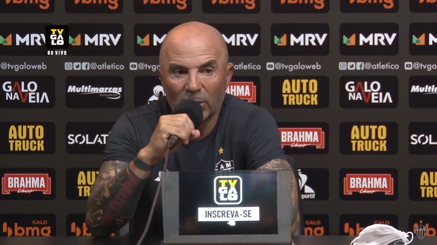 Jorge Sampaoli, treinador do Atlético Mineiro - Transmissão TV Galo