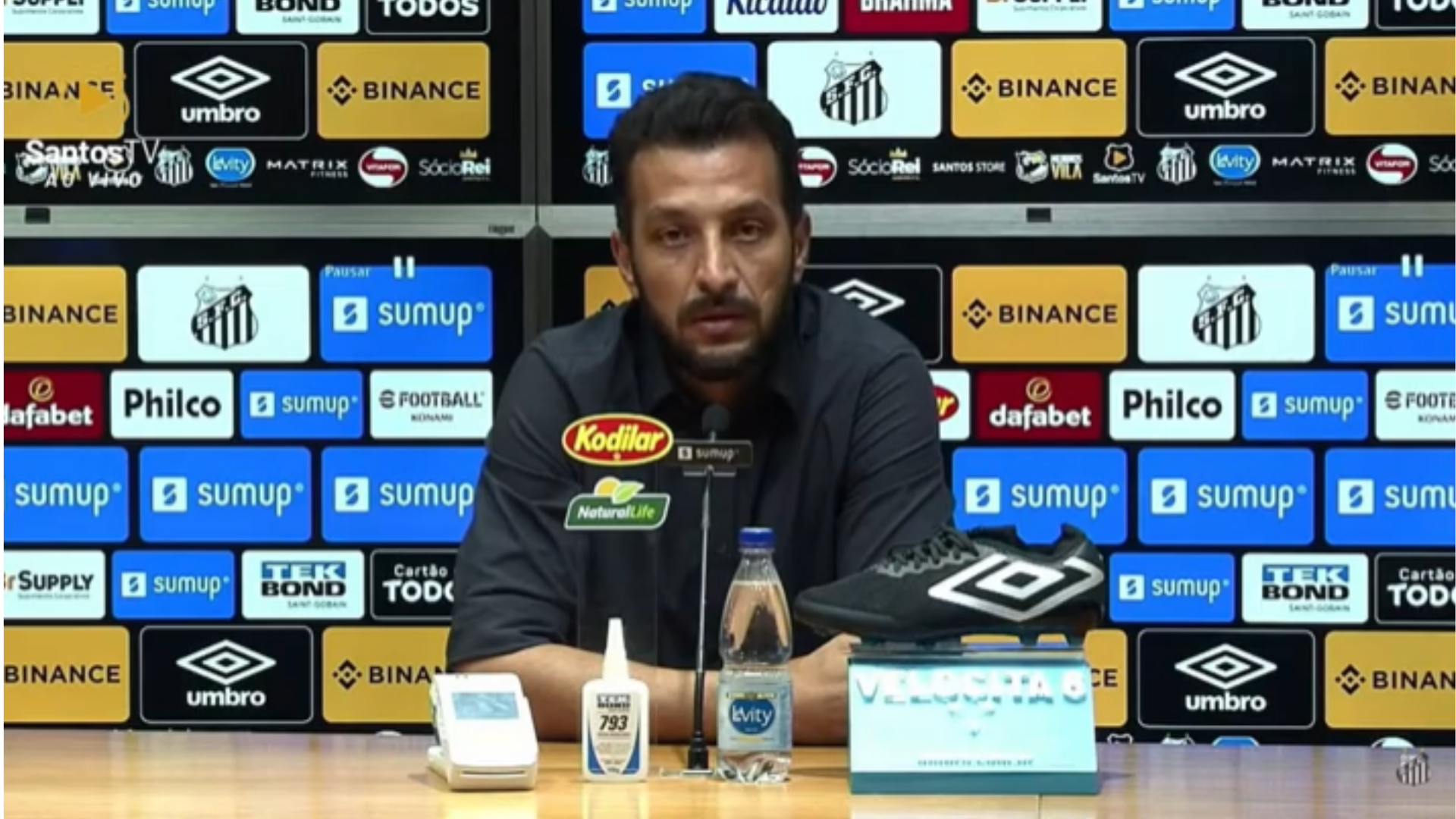 Edu Dracena abriu o jogo sobre a polêmica com Leandro Vuaden no jogo do Santos - YouTube/ Santos TV