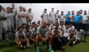 Jogadores do São Caetano em vídeo que viralizou na última segunda-feira, 11 - Reprodução/Twitter