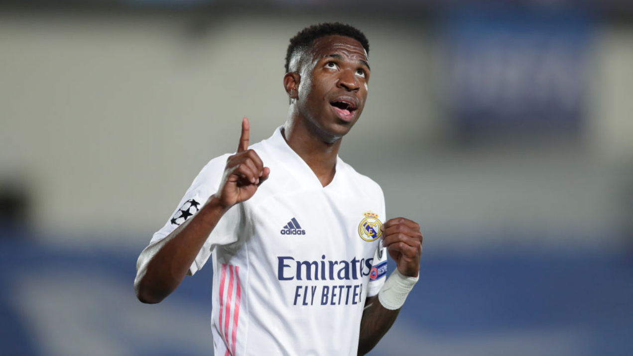 Vinicius Junior, jogador do Real Madrid comemorando após o gol - GettyImages