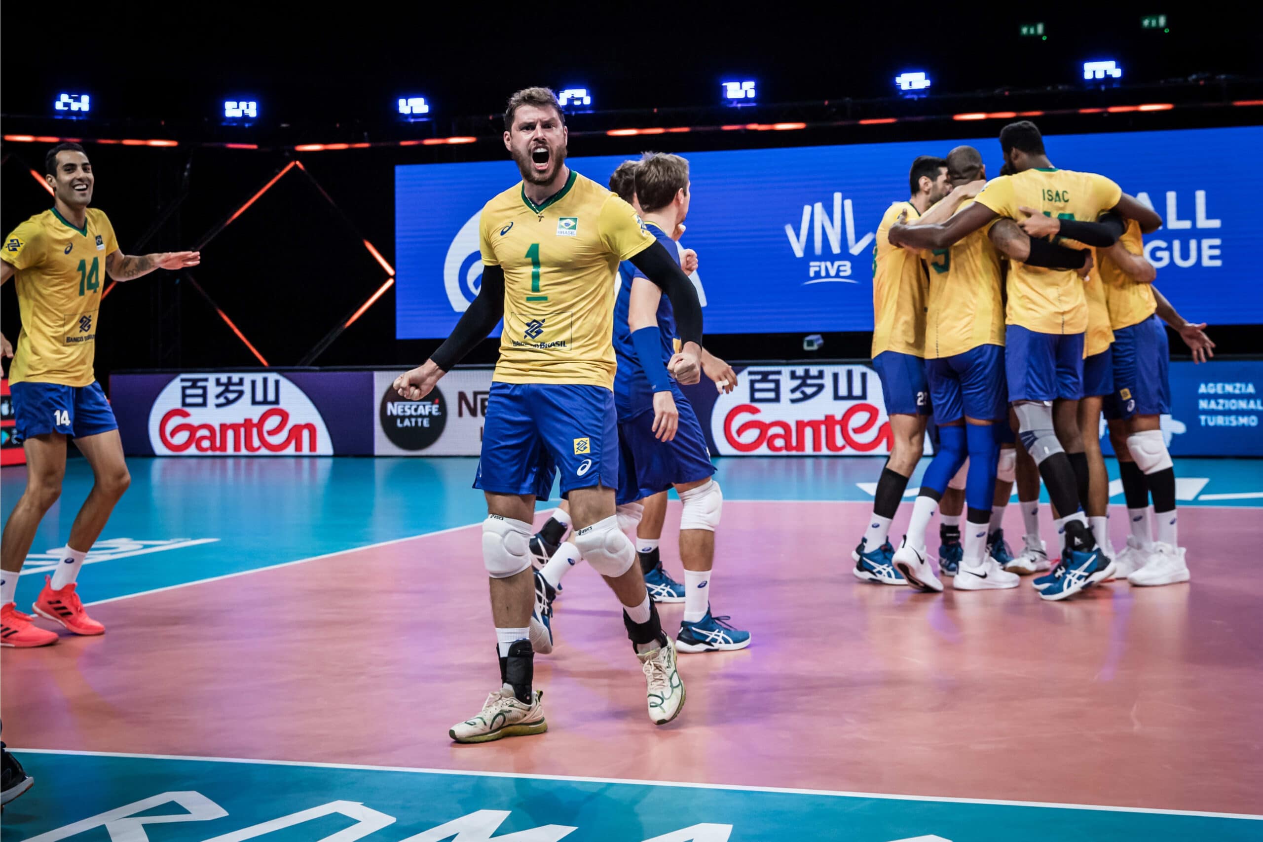 Diante do Irã, Brasil alcançou a sétima vitória seguida na Liga das Nações de Vôlei - FIVB / Fotos Públicas