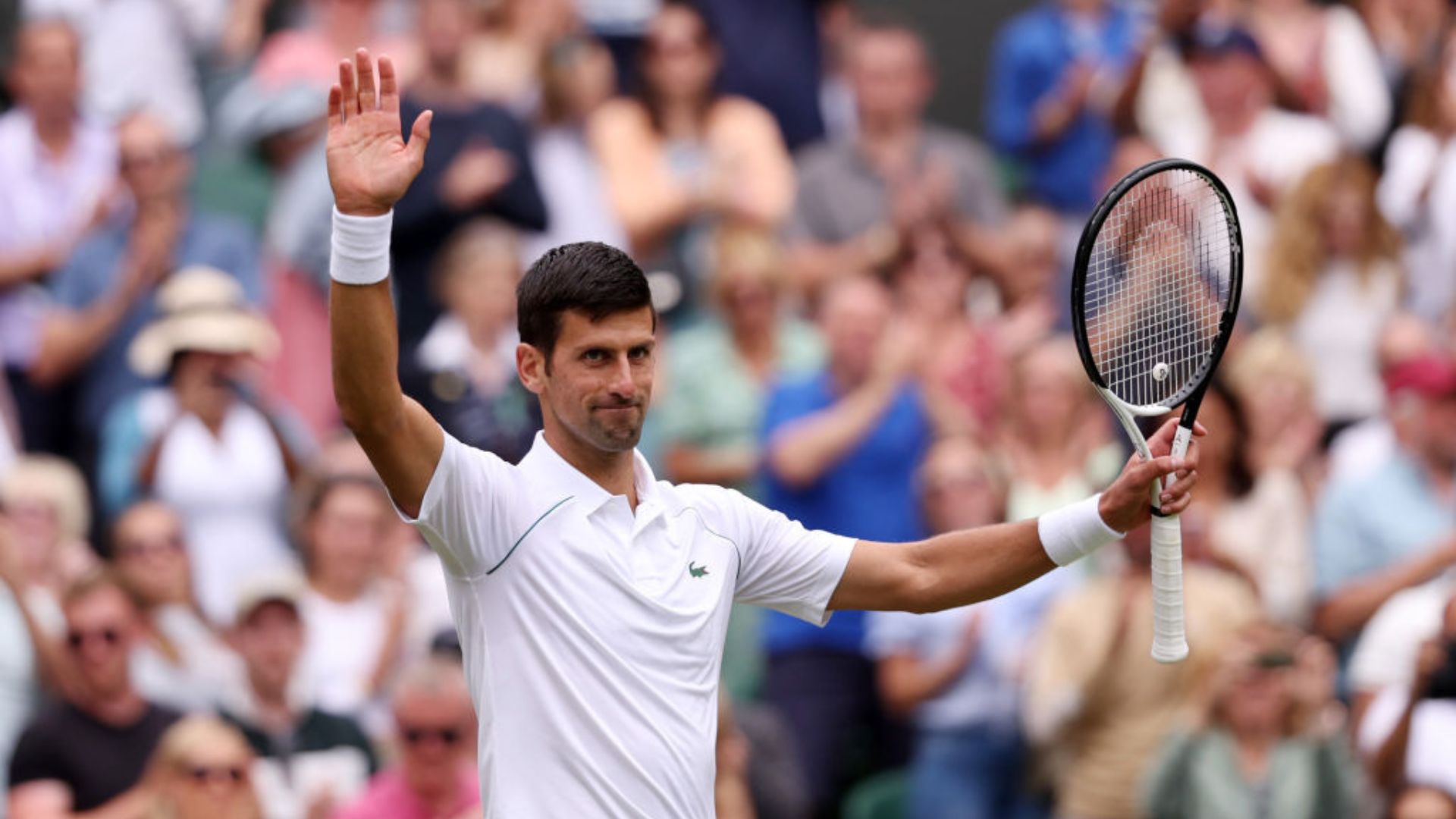 Torneio de Wimbledon com Djokovic comemorando a vitória - GettyImages
