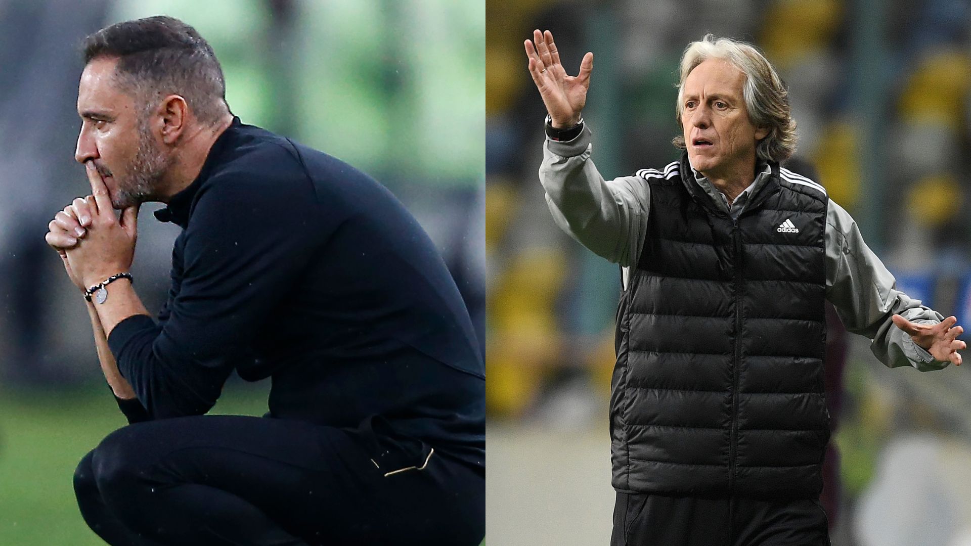 Vítor Pereira e Jorge Jesus, ambos ex-comandantes do Flamengo - Getty Images