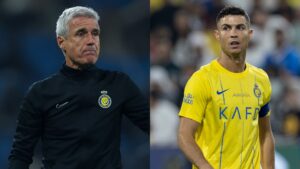 Luís Castro e Cristiano Ronaldo, do Al Nassr - Getty Images