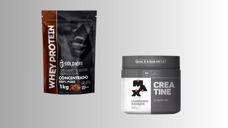 Com opções de creatina, whey protein e mais, o Mercado Livre possui diversos modelos de suplementos para seus treinos - Créditos: Reprodução/Mercado Livre