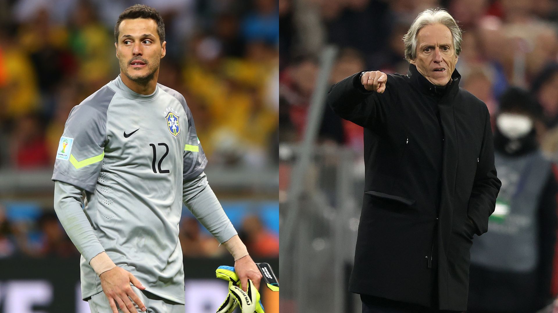 Ex-goleiro Julio César e técnico Jorge Jesus - Getty Images