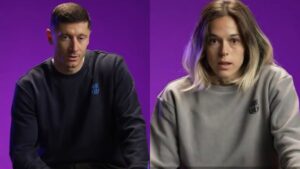 Lewandowski e Mapi León em campanha do Barcelona contra o machismo - Getty Images