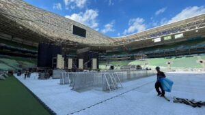 Allianz Parque em montagem para receber a turnê Amigos, do dia 2 de dezembro - oto: reprodução/ Camila Alves