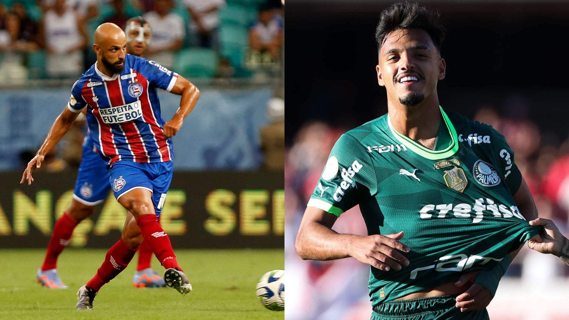Bahia x Palmeiras se enfrentarão no Brasileirão 2023 - Felipe Oliveira/EC Bahia/Cesar Greco/SE Palmeiras/Flickr