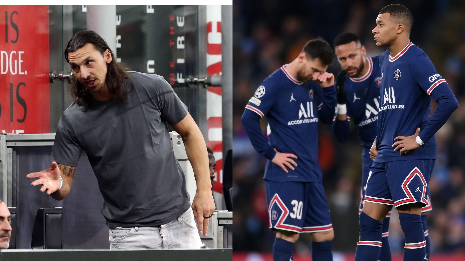 Ibrahimovic (do Milan), Messi, Neymar e Mbappé (do PSG) - Getty Images
