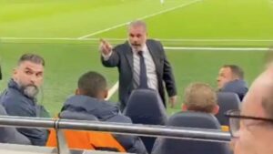 Técnico do Tottenham discute com torcedor que pedia por derrota - Reprodução