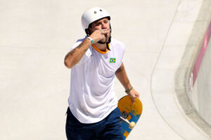Nas Olimpíadas, Pedro Quintas, Pedro Barros e Luiz Francisco disputaram a final do Skate Park - GettyImages