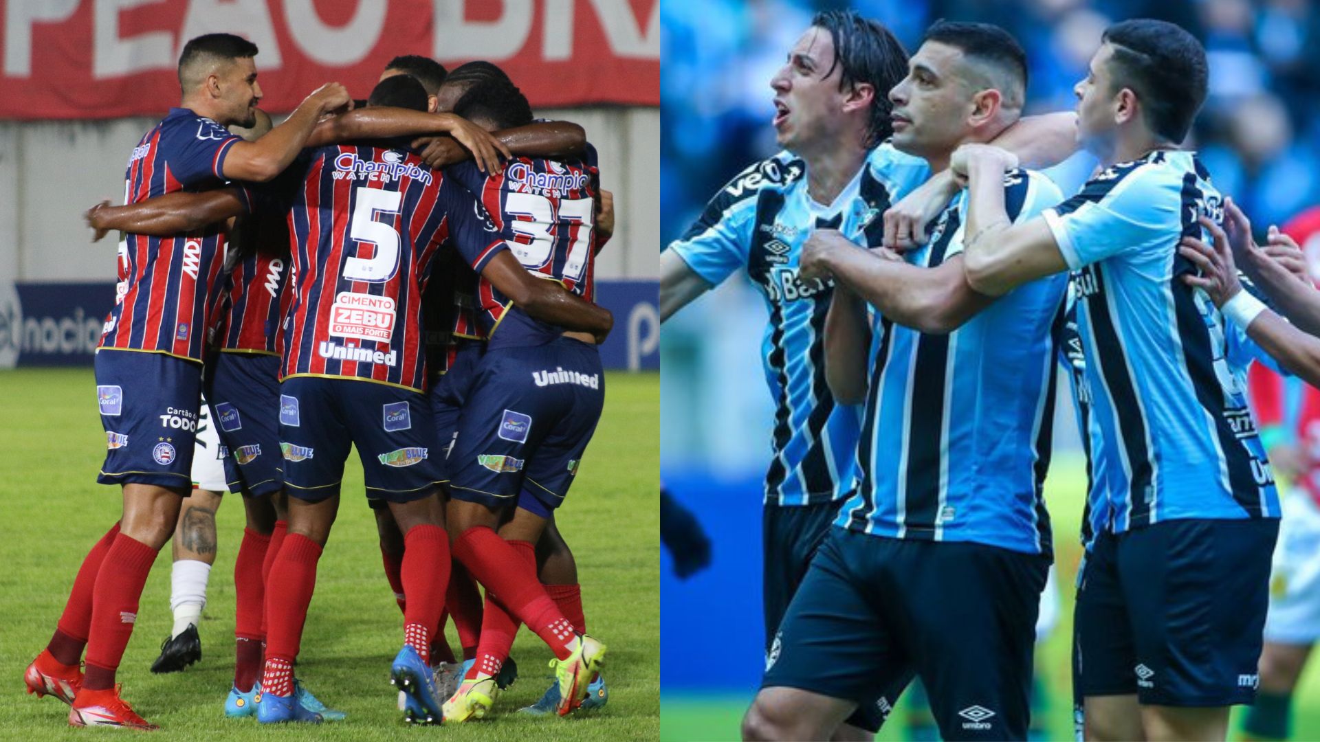 Bahia x Grêmio se enfrentam pela 16ª rodada do Campeonato Brasileiro - Série B - Bruno Queiroz / EC Bahia // Lucas Uebel/Grêmio FBPA