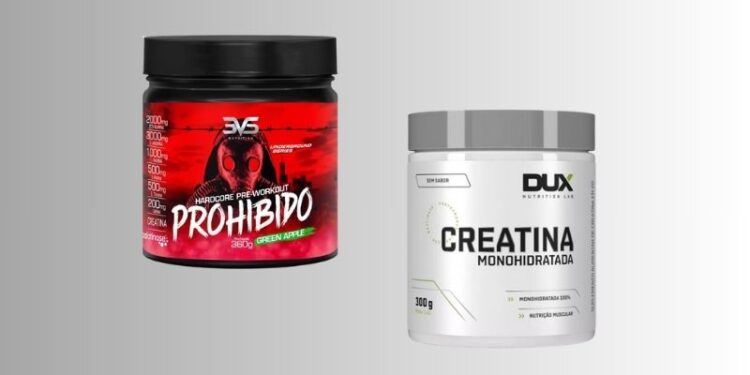 Com creatina, pré treino e mais, reunimos alguns suplementos à venda com desconto no Mercado Livre para você adquirir sem pesar no bolso (Crédito: Créditos: Reprodução/Mercado Livre)