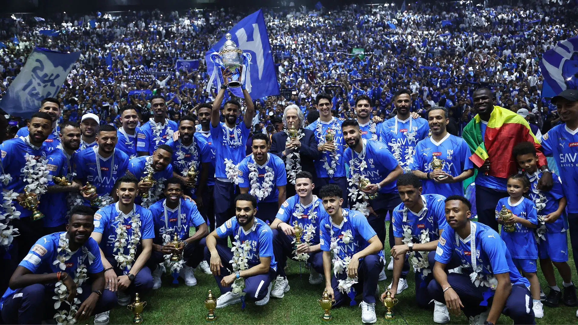 Al-Hilal comemorando o título da Liga Saudita (Crédito: Getty Images)