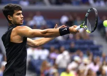 Carlos Alcaraz em sua estreia no US Open (Crédito: Getty Images)
