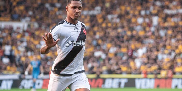 David comemorando gol marcado contra o Criciúma (Crédito: Leandro Amorim / Vasco)