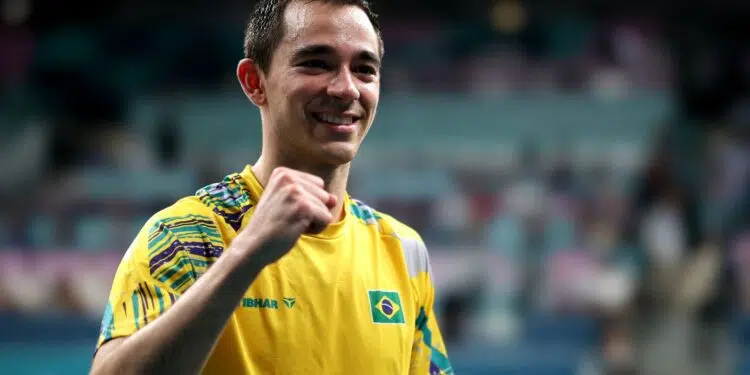 Hugo Calderano vence e segue vivo na Olimpíada (Crédito: Getty Images)