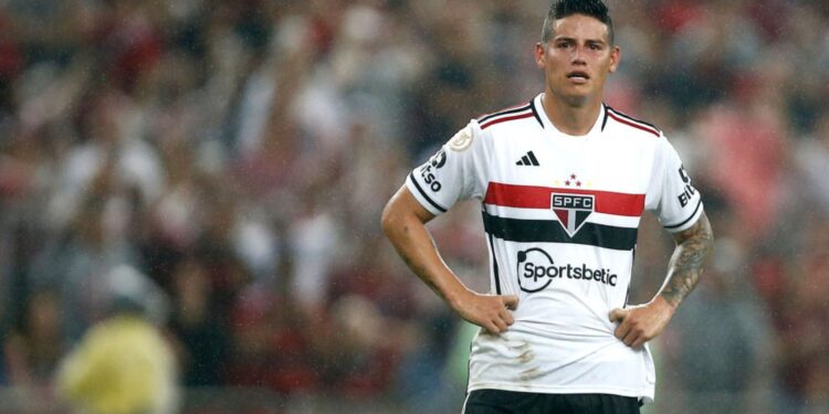James Rodríguez jogou apenas oito jogos pelo São Paulo em 2024 (Crédito: Getty Images)