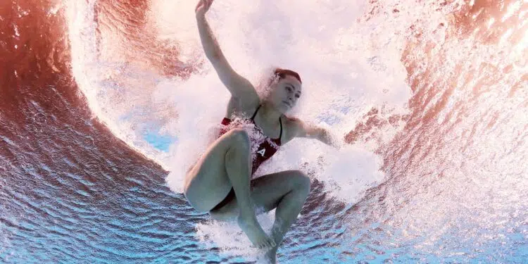Atleta norte-americana tem nota zero nos saltos ornamentais; veja (Crédito: Getty Images)