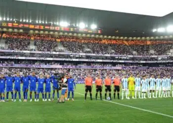 O clima foi tenso na partida entre França e Argentina (Crédito: Getty Images)