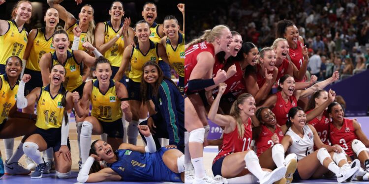 Olimpíada de Paris: Brasil irá enfrentar EUA na semifinal do vôlei feminino (Crédito: Getty Images)