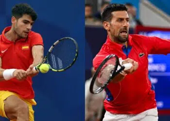 Alcaraz e Djokovic (Crédito: Getty Images)