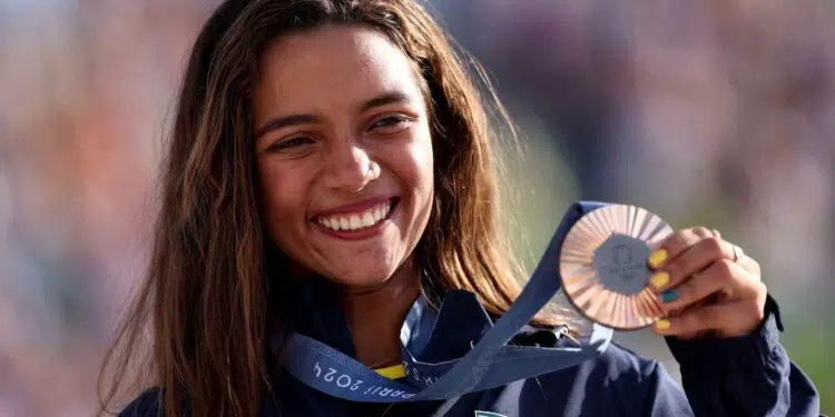 Rayssa Leal conquistou sua segunda medalha olímpica nos Jogos de Paris (Crédito: Getty Images)