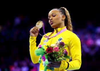 Rebeca Andrade conquistou quatro medalhas em Paris (Crédito: Getty Images)