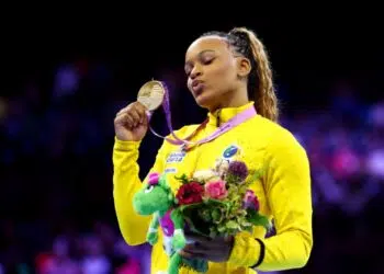Rebeca Andrade conquistou quatro medalhas em Paris (Crédito: Getty Images)