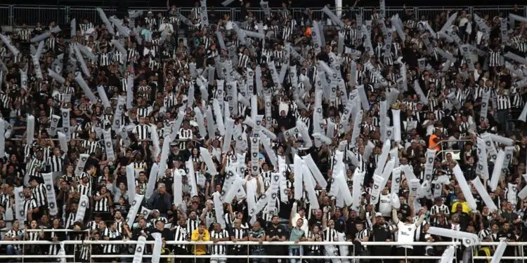Torcida do Botafogo no Nilton Santos, na partida contra o Palmeiras