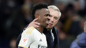 Ancelotti fala sobre interesse saudita em Vini Júnior