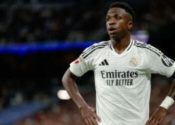 Vinícius Jr., atacante do Real Madrid, em jogo contra o Alavés por La Liga
