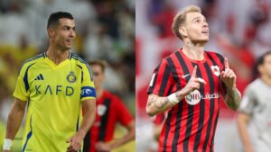 Cristiano Ronaldo e Róger Guedes jogaram hoje na Champions da asia