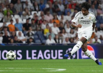 Endrick antes de fazer seu primeiro gol pela Champions