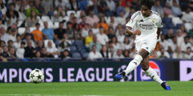 Endrick antes de fazer seu primeiro gol pela Champions