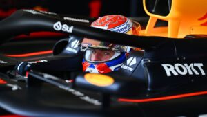 Max Verstappen em seu carro da Red Bull Racing, durante o GP do Azerbaijão na F1 2024