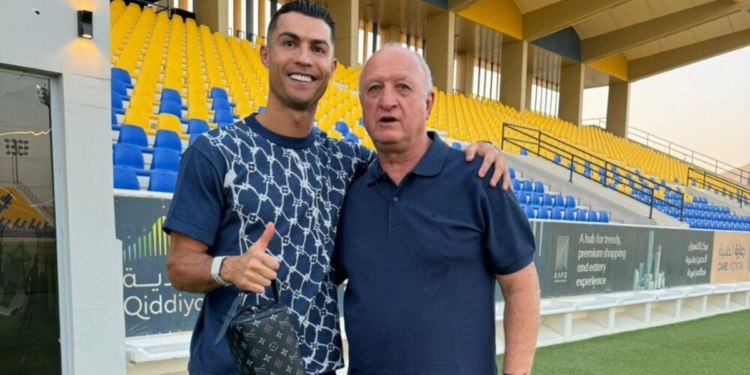 Felipão visita o Al-Nassr e se reencontra com Cristiano Ronaldo