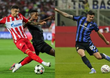 Inter de Milão x Estrela Vermelha: montagem com jogadores dos dois times