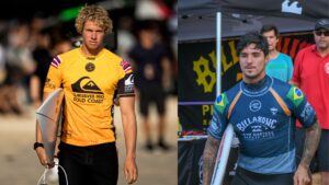 John John Florence e Gabriel Medina se preparando para entrar na água