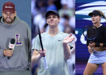 Polêmica criada por Nick Kyrgios que envolve casal Jannik Sinner e Anna Kalinskaya (Crédito: Getty Images)