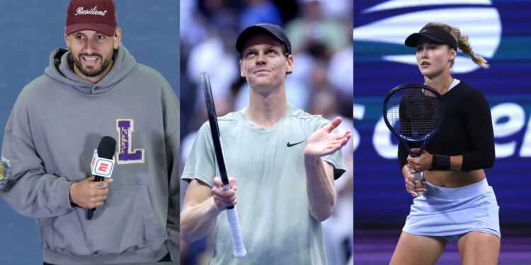Polêmica criada por Nick Kyrgios que envolve casal Jannik Sinner e Anna Kalinskaya (Crédito: Getty Images)
