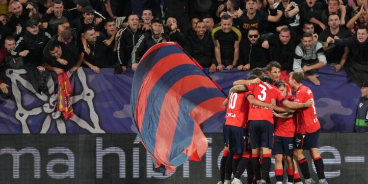 Jogadores comemoram vitória do Osasuna pela laliga