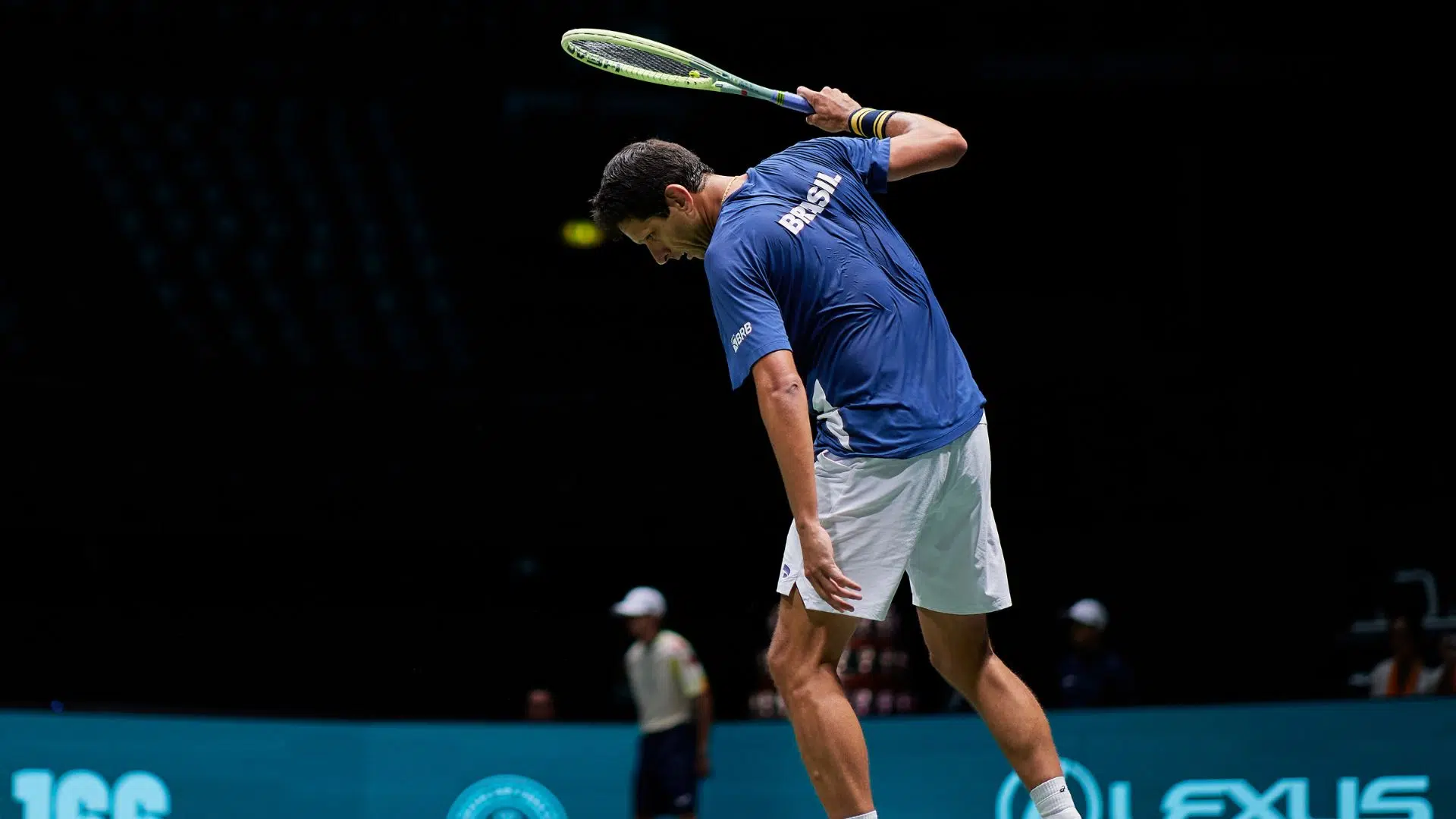 Marcelo Melo lamentando derrota na Copa Davis (Crédito: Getty Images)