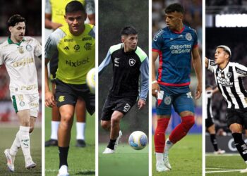 Foto: Reprodução/Instagram (@mauriciomp7, @_alcaraz22, @thiago_almada23, @lucho_rodriguezz24, @lucasrfotografia)