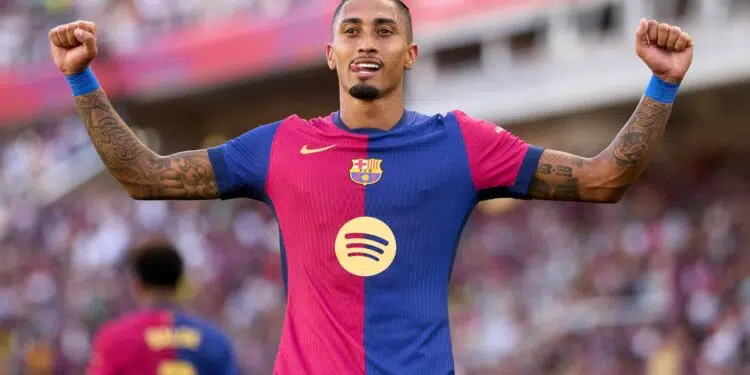 Raphinha vem se destacando no Barcelona (Crédito: Getty Images)