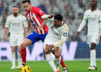 Jogadores do Real Madrid e Atlético de Madrid